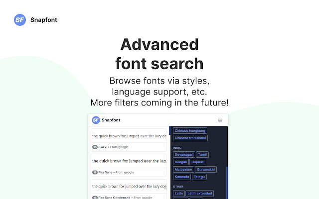 Snapfont Preview fonts on any page  from Chrome web store to be run with OffiDocs Chromium online