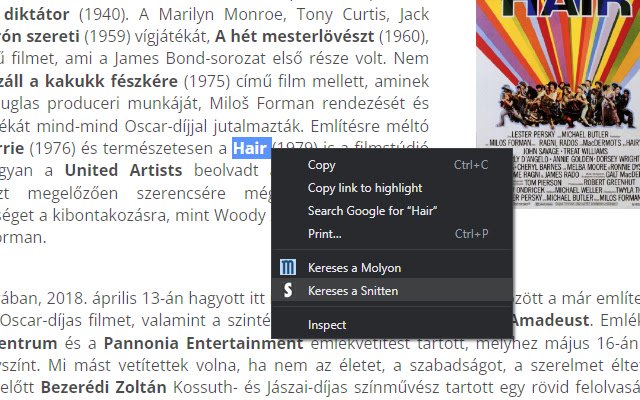 Snitt Filmkeresés  from Chrome web store to be run with OffiDocs Chromium online