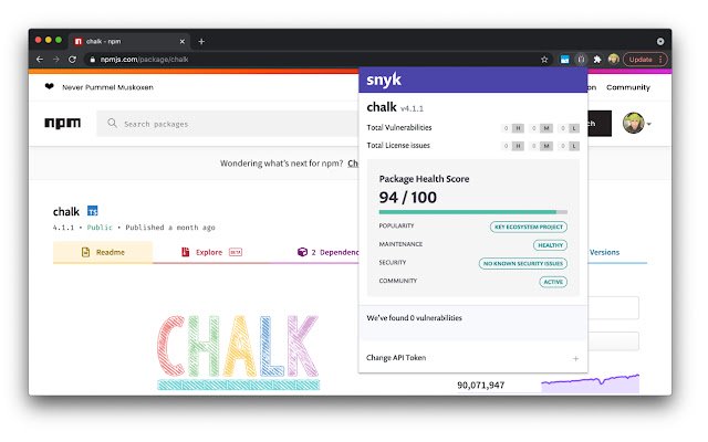 Snyk  from Chrome web store to be run with OffiDocs Chromium online