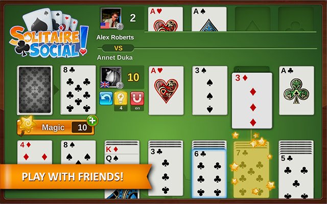 允许来自 Chrome 网上应用店的 Solitaire Social Flash 与 OffiDocs Chromium 在线运行