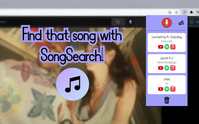 SongSearch Was ist das für ein Lied? aus dem Chrome Web Store zur Ausführung mit OffiDocs Chromium online