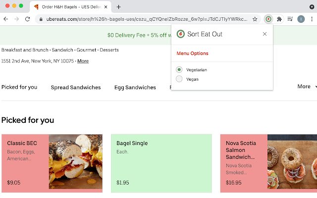 Sort Eat Out  from Chrome web store to be run with OffiDocs Chromium online