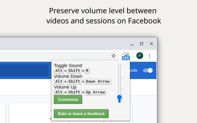 Sound and video fixes for Facebook  from Chrome web store to be run with OffiDocs Chromium online