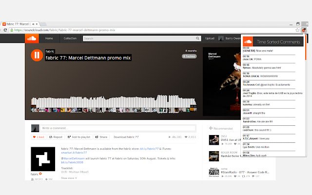 SoundCloud Comments Sort  from Chrome web store to be run with OffiDocs Chromium online