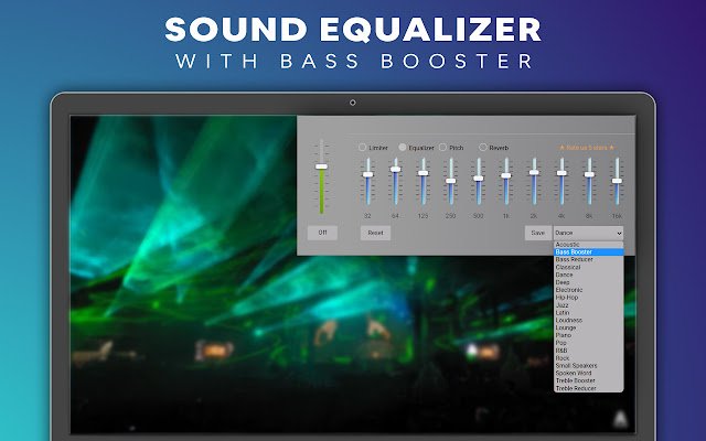 Sound Equalizer with Bass Booster  from Chrome web store to be run with OffiDocs Chromium online