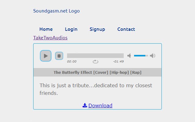 Soundgasm download button  from Chrome web store to be run with OffiDocs Chromium online