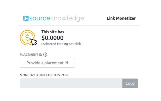 SourceKnowledge Link Monetizer  from Chrome web store to be run with OffiDocs Chromium online