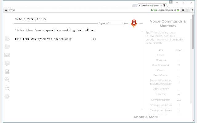 Блокнот Speechnotes Speech To Text из интернет-магазина Chrome будет работать с OffiDocs Chromium онлайн