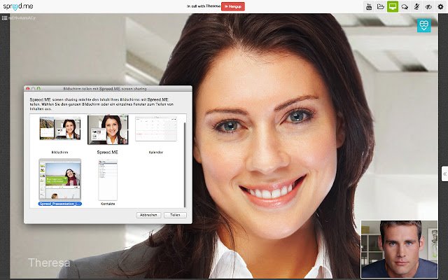 Spreed.ME screen sharing  from Chrome web store to be run with OffiDocs Chromium online