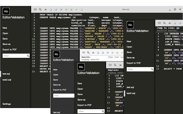 ക്രോം വെബ് സ്റ്റോറിൽ നിന്നുള്ള SQL എഡിറ്റർ/സാധുത ഓൺ‌ലൈനിൽ OffiDocs Chromium-നൊപ്പം പ്രവർത്തിക്കും