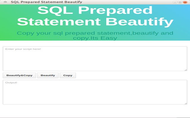 SQLPrepareStatementPertify  from Chrome web store to be run with OffiDocs Chromium online