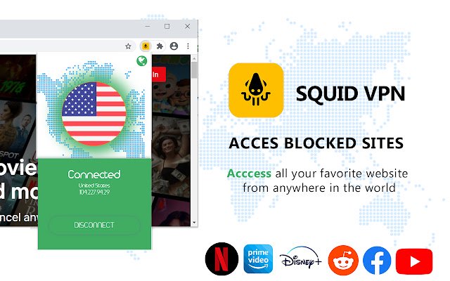 Squid VPN Hotspot VPN  Private Browser  from Chrome web store to be run with OffiDocs Chromium online