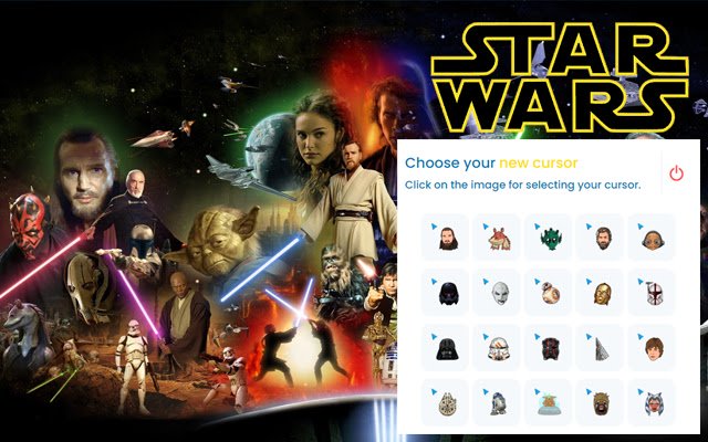 Star Wars cursor  from Chrome web store to be run with OffiDocs Chromium online