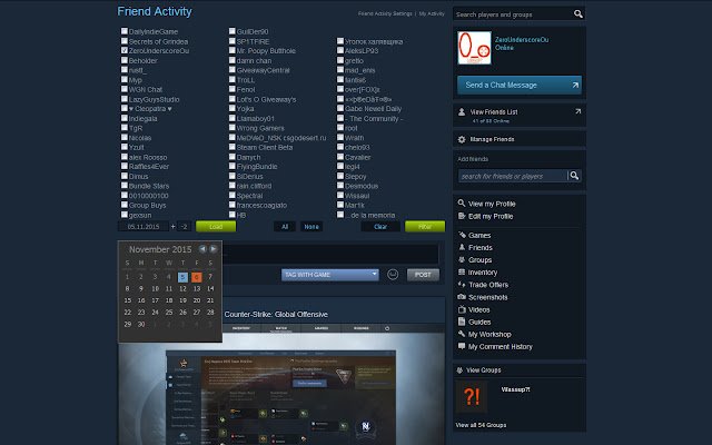 Steam Activity Filter  from Chrome web store to be run with OffiDocs Chromium online