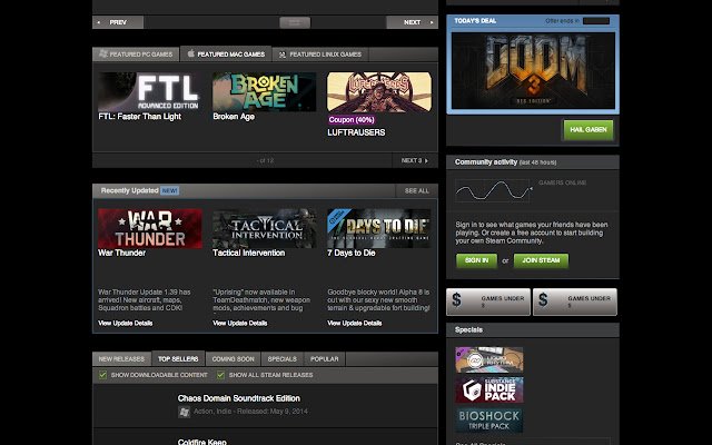 Steam Demetricator aus dem Chrome-Webshop zur Ausführung mit OffiDocs Chromium online