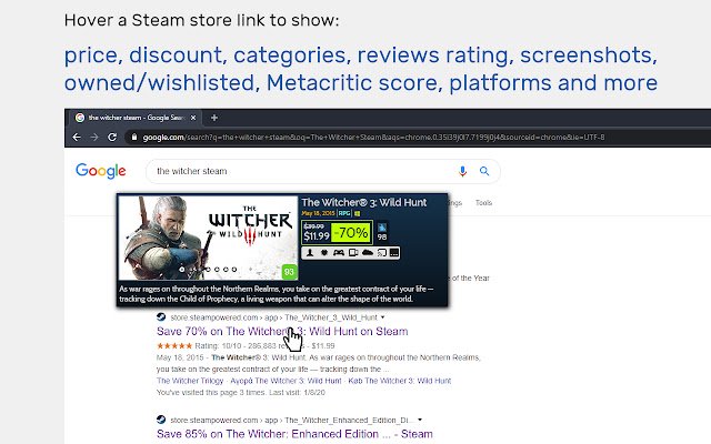 Steam Store Tooltip  from Chrome web store to be run with OffiDocs Chromium online