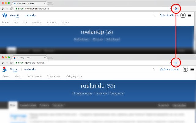 Steemit Golos Switcher из интернет-магазина Chrome будет работать с OffiDocs Chromium онлайн