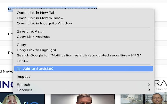 Stock360 bookmarker  from Chrome web store to be run with OffiDocs Chromium online