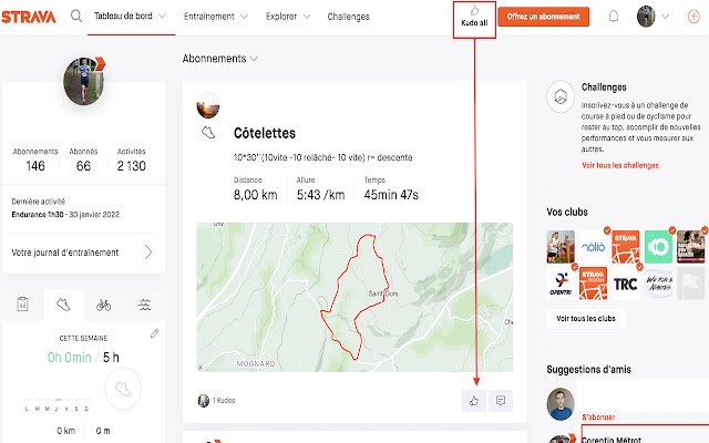 Strava Kudo All Chrome ওয়েব স্টোর থেকে OffiDocs Chromium অনলাইনে চালানো হবে