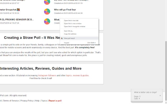 Straw Poll Viewer  from Chrome web store to be run with OffiDocs Chromium online