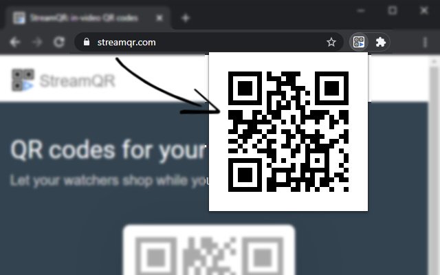 StreamQR show current URL as QR Code  from Chrome web store to be run with OffiDocs Chromium online