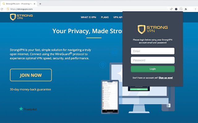 StrongVPN The Fastest Proxy Extension  from Chrome web store to be run with OffiDocs Chromium online