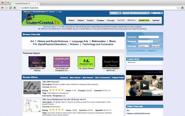 StudentCreated.TV  from Chrome web store to be run with OffiDocs Chromium online