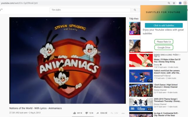 Subtitles for Youtube  from Chrome web store to be run with OffiDocs Chromium online