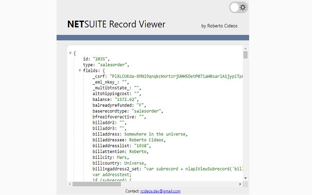 Suitelook: NetSuite Record Viewer dal negozio web di Chrome da eseguire con OffiDocs Chromium online