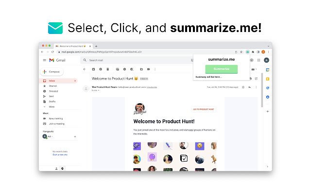 summarize.me — Gmail Summarizer  from Chrome web store to be run with OffiDocs Chromium online