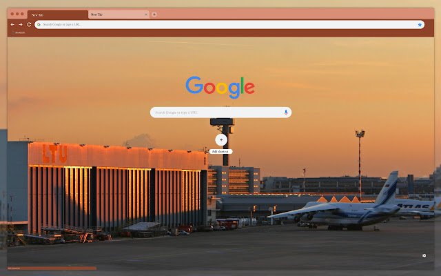 Zonsondergang op de luchthaven vanuit de Chrome-webwinkel voor gebruik met OffiDocs Chromium online