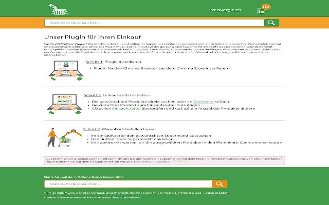 supermaerkte online.de Extension  from Chrome web store to be run with OffiDocs Chromium online
