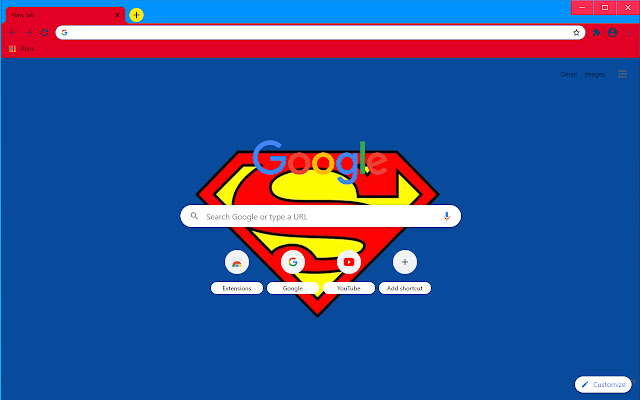 Superman theme  from Chrome web store to be run with OffiDocs Chromium online