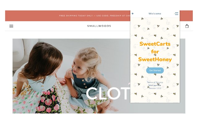 SweetCarts for SweetHoney  from Chrome web store to be run with OffiDocs Chromium online