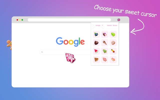 Sweet Cursors  from Chrome web store to be run with OffiDocs Chromium online