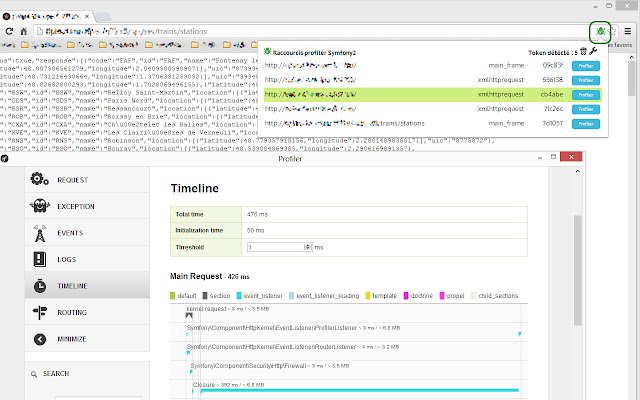 Symfony2 Profiler shortcut  from Chrome web store to be run with OffiDocs Chromium online