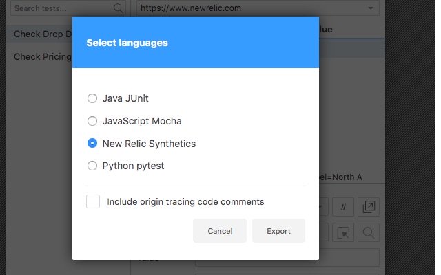 Synthetics Formatter for Selenium IDE  from Chrome web store to be run with OffiDocs Chromium online