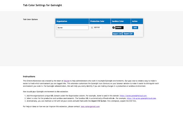 علامة التبويب "إعدادات الألوان" لـ Gainsight من متجر Chrome الإلكتروني ليتم تشغيلها مع OffiDocs Chromium عبر الإنترنت