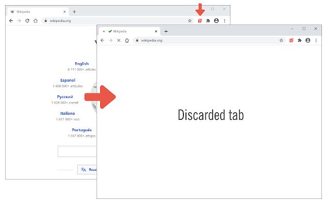 Tab Discard (Suspender)  from Chrome web store to be run with OffiDocs Chromium online