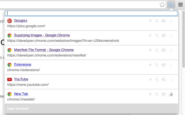 Tab Finder by floverdevel  from Chrome web store to be run with OffiDocs Chromium online