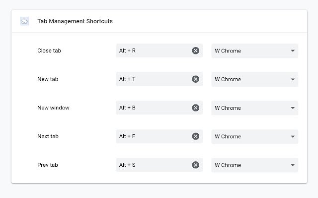 Tab Management Shortcuts  from Chrome web store to be run with OffiDocs Chromium online