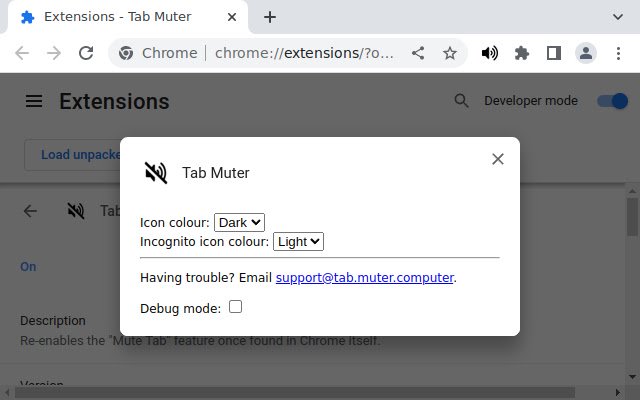 Tab Muter  from Chrome web store to be run with OffiDocs Chromium online