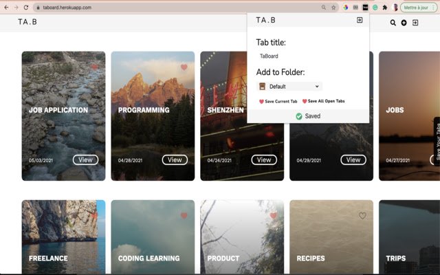 TaBoard  from Chrome web store to be run with OffiDocs Chromium online