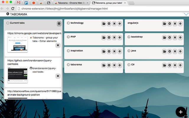 Taborama group your tabs  from Chrome web store to be run with OffiDocs Chromium online
