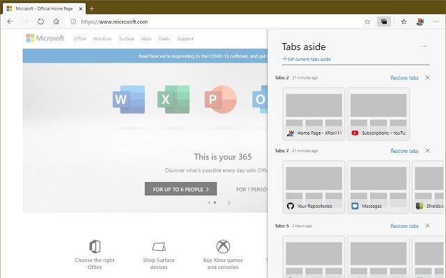 Tabs aside  from Chrome web store to be run with OffiDocs Chromium online