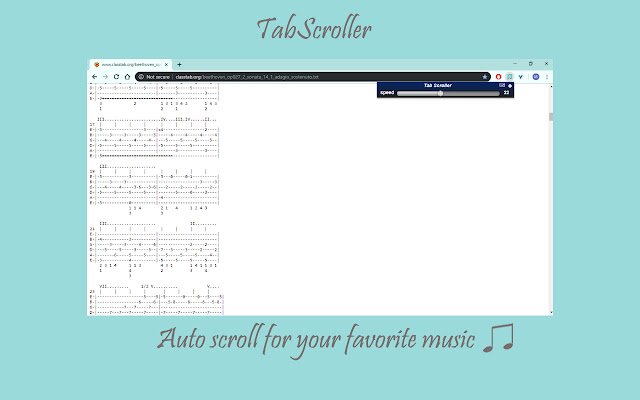 Tab Scroller Guitar Tab Auto Scroll  from Chrome web store to be run with OffiDocs Chromium online