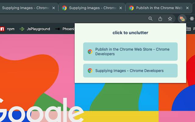 Tabs Unclutter از فروشگاه وب Chrome با OffiDocs Chromium به صورت آنلاین اجرا می شود