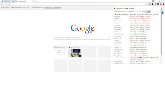 Taiwan Typhoon Holidays  from Chrome web store to be run with OffiDocs Chromium online