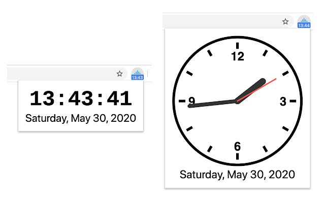 Talking Clock  from Chrome web store to be run with OffiDocs Chromium online