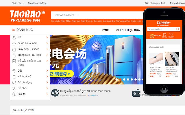 Taobao Việt Nam vn taobao.com de la tienda web de Chrome se ejecutará con OffiDocs Chromium en línea